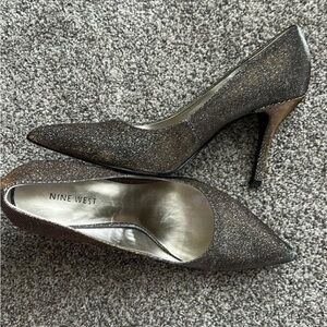 Nine West Metallic Glitter Heels